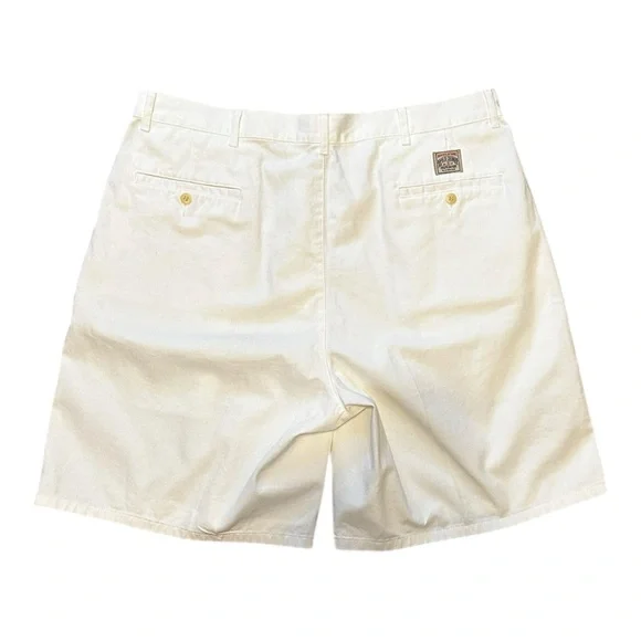 Vintage Ralph Lauren Two Pleat Shorts Mens 36 White Cotton Retro VTG Preppy L
